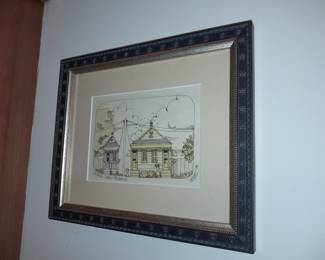 "Uptown New Orleans" Framed Wall Art By Lewis (1976) (Original Retail Price Of $75 Purchased From Drue Chryst Gallery In Sparta, NJ.)