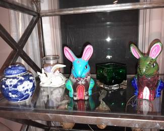 Handpainted Mexican Bunny Figurines