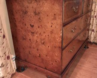 Massive Handmade 2 Toned Wood Armoire Cabinet With 2 Big Double Doors & 4 Drawers