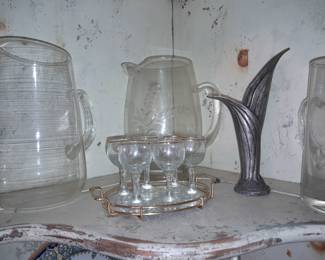 Assorted Glassware Pitchers