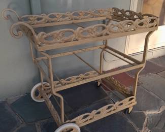 Collectible Outdoor Cast Iron Patio Furniture By "Brown Jordan" With Cushions & Glass Tops