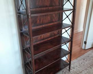 Maitland Smith Executive Wooden Bookcase W/ Metal Side Book Supports (Original Purchase Price Of $3,750 From Wallis Grant Interiors.)