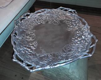 Grapevine Pewter Serving Plate By Arthur Court (1990s)