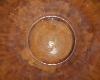 MASSIVE Antique Majolica Handmade Planter W/ 2 Handles & Cast Iron Base/Stand