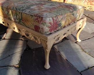 Collectible Outdoor Cast Iron Patio Furniture By "Brown Jordan" With Cushions & Glass Tops