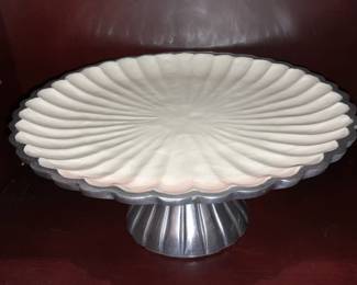 Julia Knight "Peony" Snow Colored 10" Cake Stand (Hand Made In India)