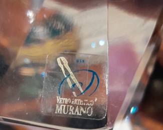 Murano Glass "Vetro Artistico" Hand Signed Vase W/ Original Sticker