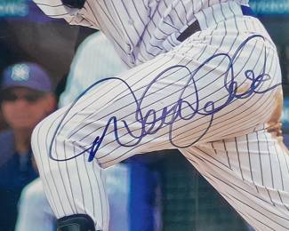 Photograph Of NY Yankees Derek Jeter #2's 3,000th Hit Autographed By Derek Jeter. (Certified By Steiner Sports W/ Identification Card). Measures 26x24.