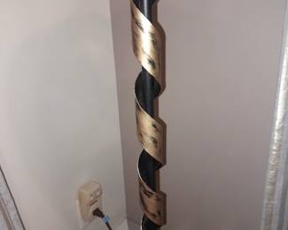 Cast Iron Gold & Black Ribbon Swirl Floor Lamp (Original Purchase Price Of $953 From Wallis Grant Interiors.)
