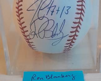 Baseball Autographed By Doc Gooden, Jim Leyritz, & Ron Blamberg. (Uncertified).