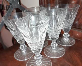 Set Of 6 Waterford Footed Glasses