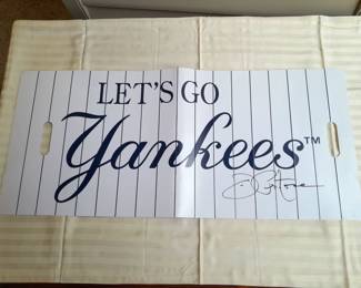 NY Yankees JC Penny Promotional Handheld Stadium Banner Autographed By Joe Torre. (Uncertified). Measures 12x27.