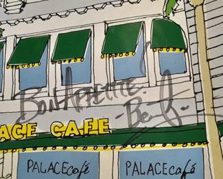 Autographed Celebrity Chef Menu From "The Palace Cafe"
