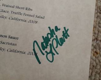 Autographed Celebrity Chef Menu From "Triple Creek Ranch"