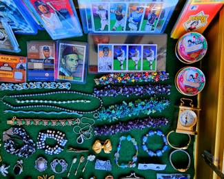 Sports card collection including baseball, football, basketball, hockey & more. Including rookie cards, autographed cards, patch cards, numbered series cards, sets & more. Some  jewelry & watches. 
