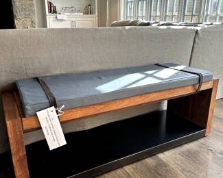 Verona wooden and leather bench