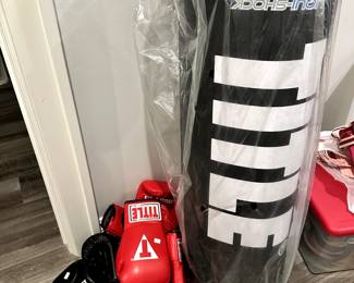Boxing bag and 3 pair of gloves