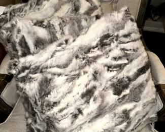 Rabbit fur cover pillows