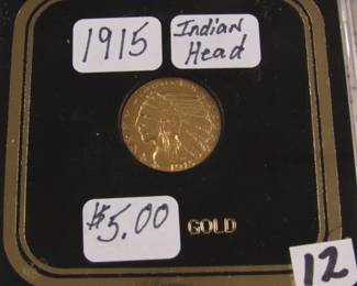 1915 $5.00 Gold Indian Head Coin