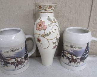 Lenox Vase & Stetson Mugs