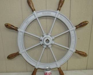 Late 1800's - Early 1900's Cast Iron 30" Ships Wheel made by Wilcox Crittenden & Company