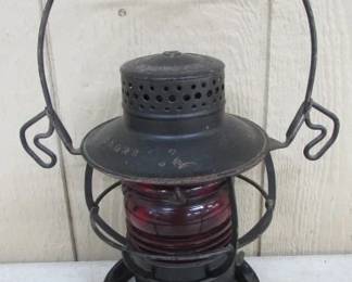 B & O Railroad Lantern w/Red Globe