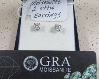 Sterling & Moissanite 2 cttw Earrings