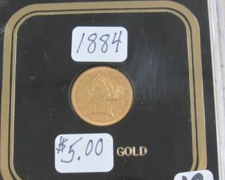 1884 Gold $5.00 Coin