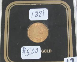 1881 Gold $5.00 Coin