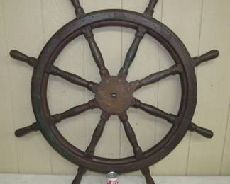 Antique 45" Wood Ships Wheel
