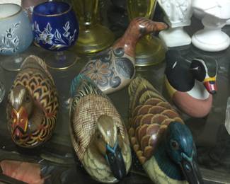assorted painted ducks