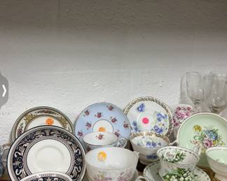 Vintage assorted porcelain cups and saucers