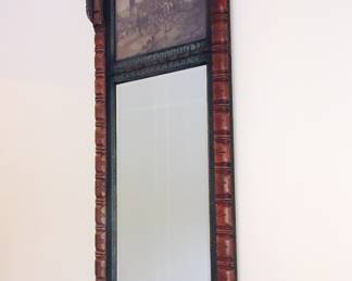 Large standup mirror with hunting scene vintage
