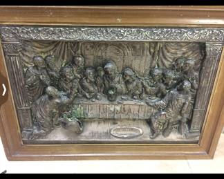 Rare Vintage/Antique “ The Last Supper” Metal Relief 