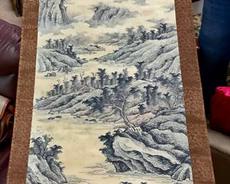  Chinese signed scroll vintage