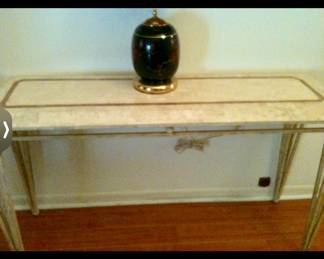 Stone top vintage console table