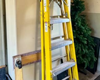 Fiberglass Ladder;  Christmas Tree;  Metal Storage Cabinet;  Cart