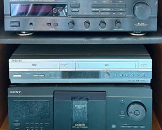 DENON Receiver;  Sony DVD Player;  Sony 200 CD Changer