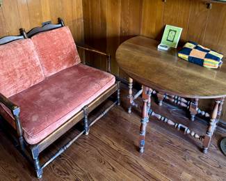 Vintage Loveseat and Dropleaf Table