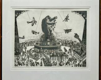 “The Making of King Kong” - 1992 Etching by Bruce McCombs - Signed & Numbered