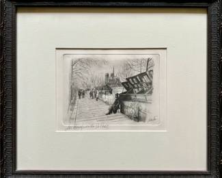 Paris Etching by local artist Jerry Berta...former owner and operator of Rosie's Diner