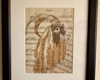 “Minuet” -  Colleen O’Rourke Torn Paper Collage w/ Vintage Sheet Music