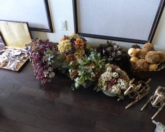 Assorted silk flower arrangements