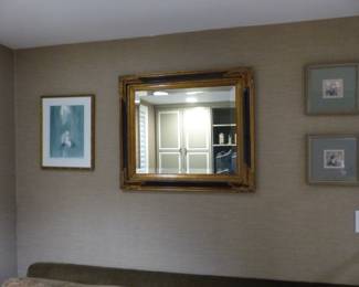 Decorative mirror, framed pictures