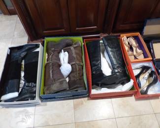 Designer shoes including Prada, Tory Burch, Gucci, Manolo Blahnik,  Christian Dior,  Valentino, Jimmy Choo and others, Most in boxes