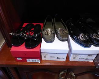 Designer shoes including Prada, Tory Burch, Gucci, Manolo Blahnik,  Christian Dior,  Valentino, Jimmy Choo and others, Most in boxes
