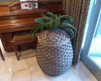 Decorative large covered basket