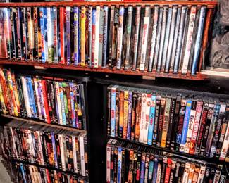 288 Dvds With Custom Made Wooden Dvd Holder and 2 Piece  Bookcase Style Dvd Holder