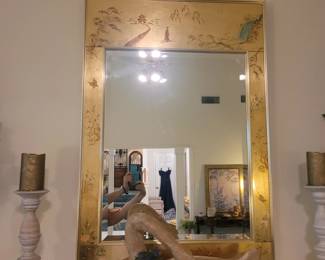 Signed 1978 LaBarge Hand Painted Mirror