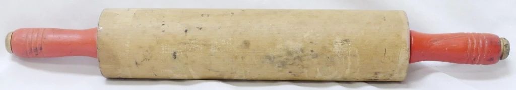 20 - Red Handle Wood Rolling Pin 17"
